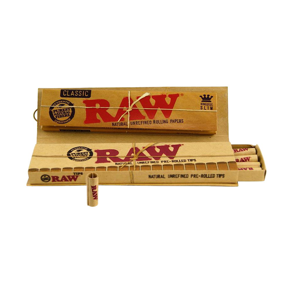 RAW Connoisseur King Size Slim Papers + Pre-Rolled Tips - 24 Hefte à 32 Blatt + 24 Pre-Rolled Tips