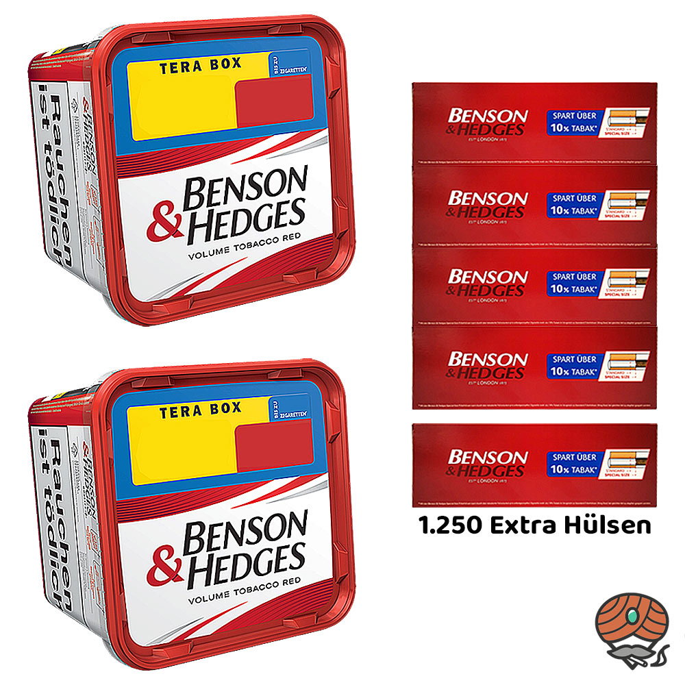 2x Benson & Hedges Red Volumentabak Tera Box à 315g, Extra Hülsen