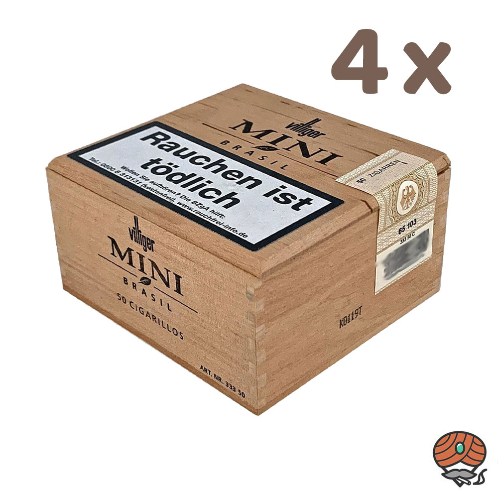 Villiger Mini Brasil Zigarillos 4x 50 Stück in Holzkiste