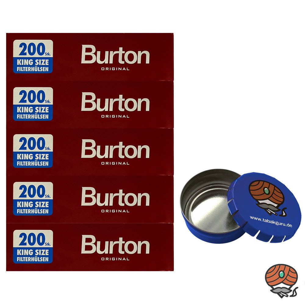 Burton King Size Filterhülsen 5x200 Stück + Zubehör