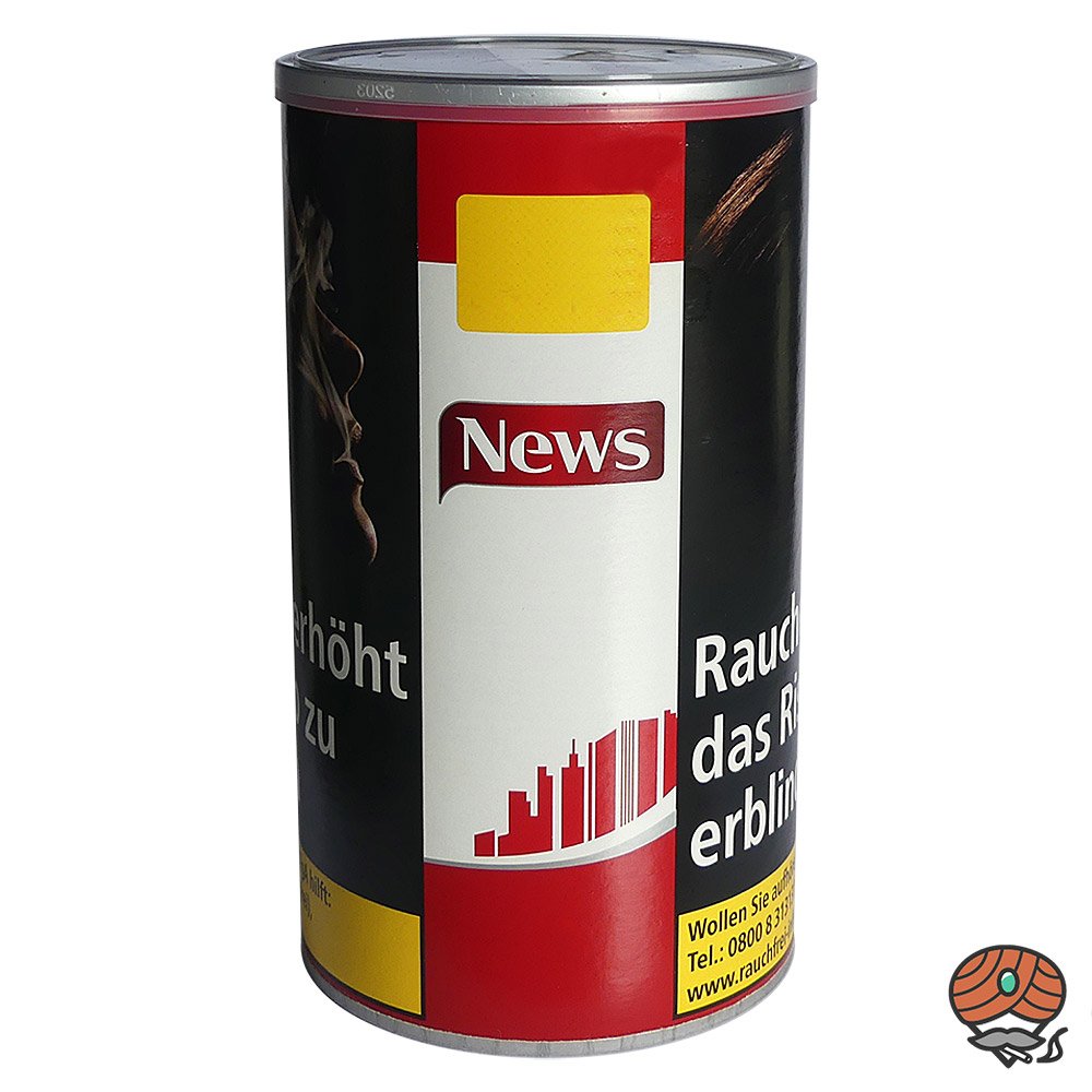 5x News Red / Rot Volumentabak Dose à 100g, Gizeh Special Tip Extra Hülsen, Strandascher