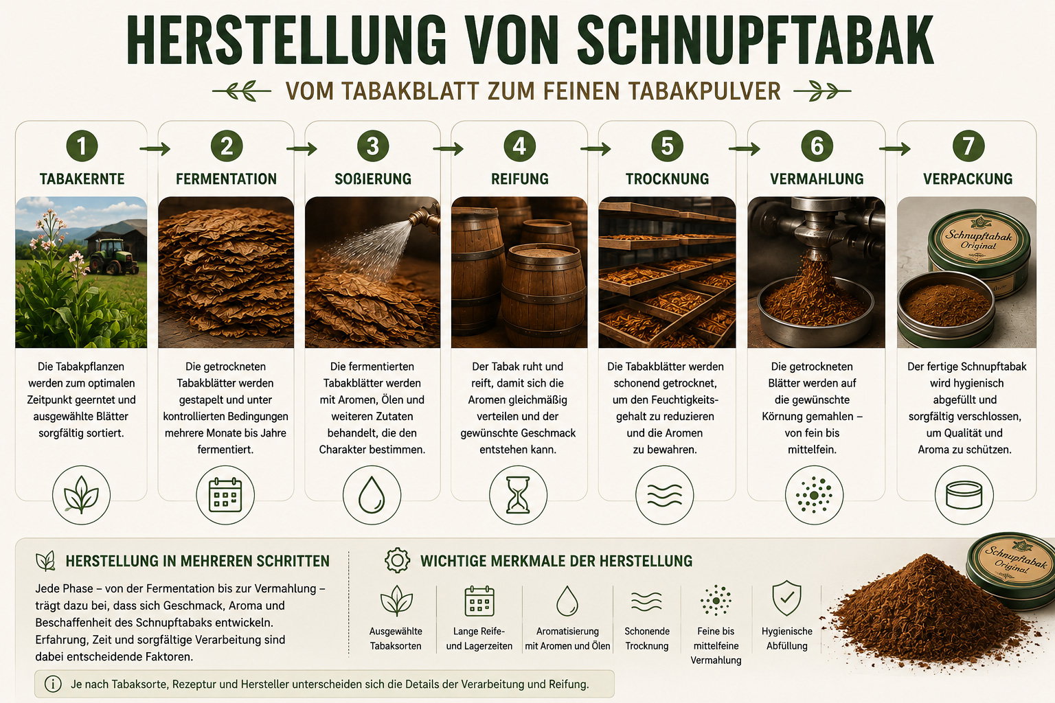 Herstellung von Schnupftabak