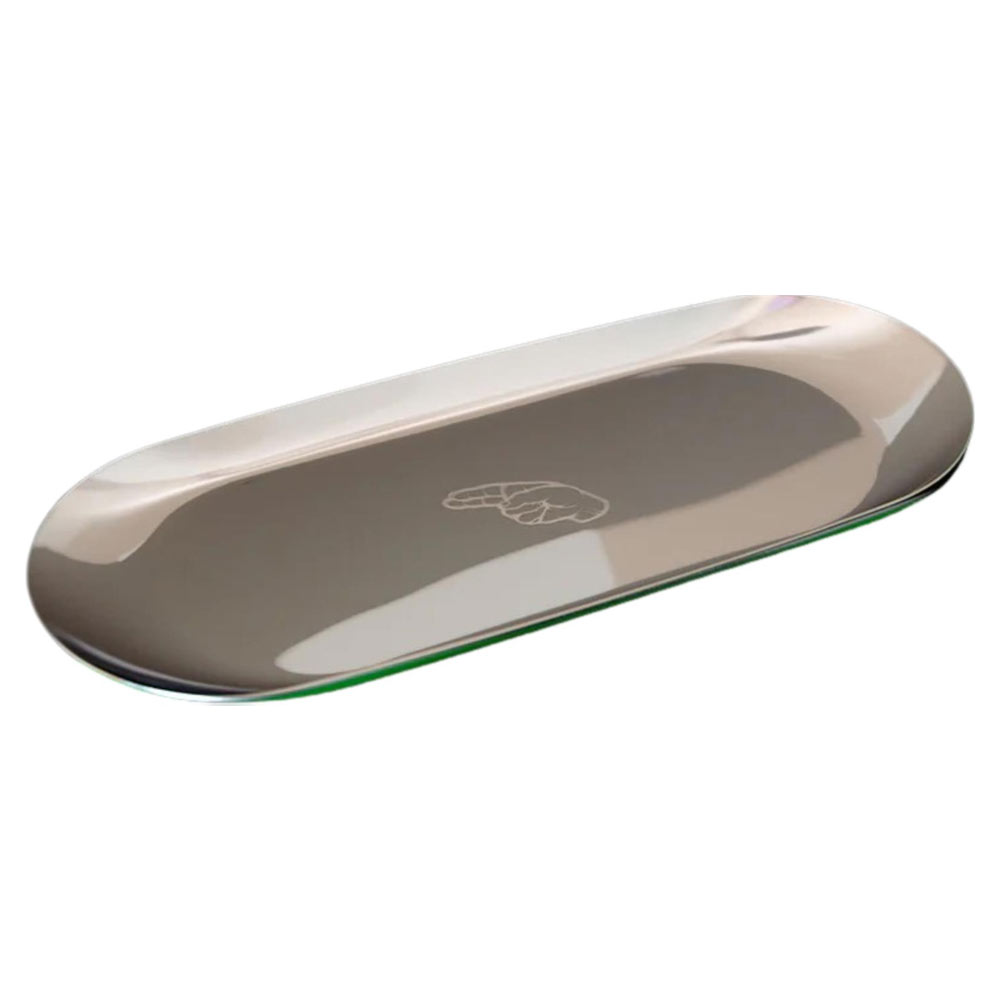 Hybrid - Edelstahlstopftablett / Drehtablett / Rolling Tray - SILBER