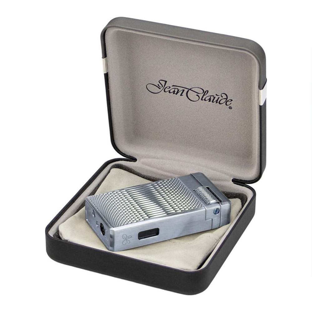 Jean Claude Jerome Feuerzeug mit Dual Flame im Etui, silber