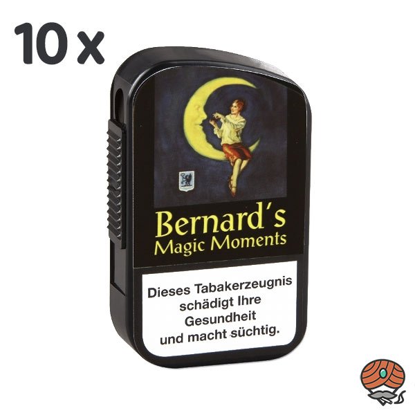 Bernard's Magic Moments Black Schmalzler 10x 10g Dose Schnupftabak, Erdbeeraroma