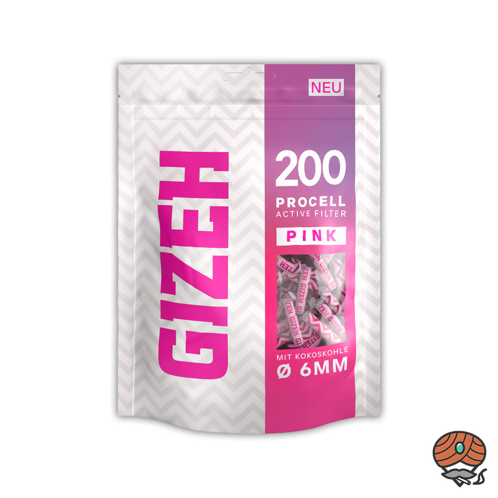 Gizeh Active Filter ProCell PINK mit Kokoskohle - 1x 200 Stück