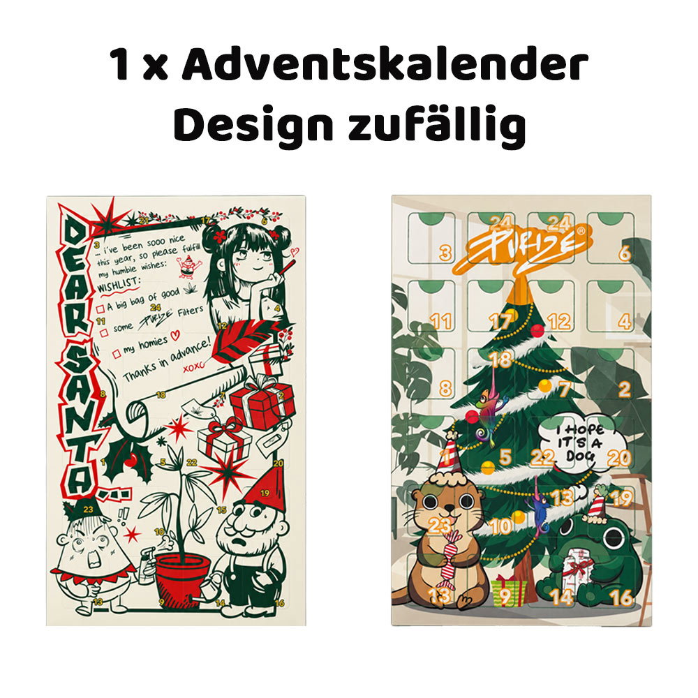 Adventskalender mit 24x Purize Aktivkohlefiltern, Design zufällig