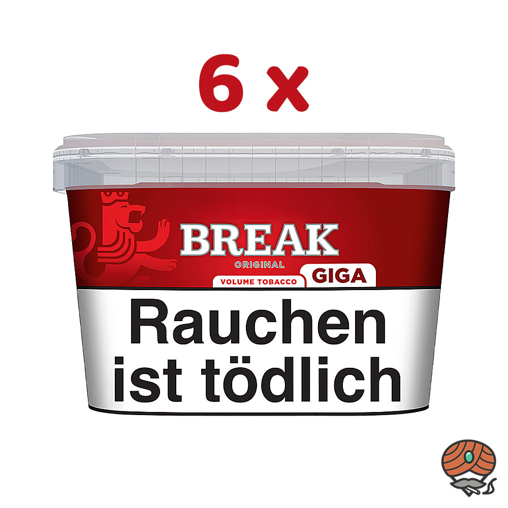 6x Break Original Volumentabak Giga Box à 185g