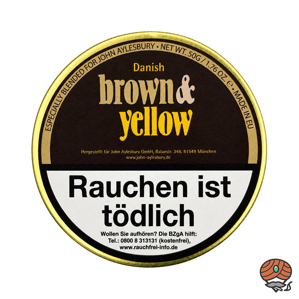 John Aylesbury Danish brown & yellow Pfeifentabak 50g Dose