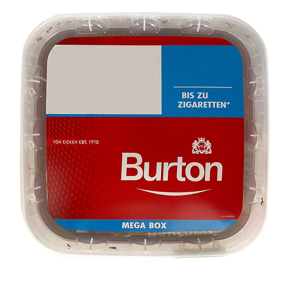 2x Burton Red Volumentabak / Zigarettentabak MEGA Box à 250g, 1200 Winston Hülsen