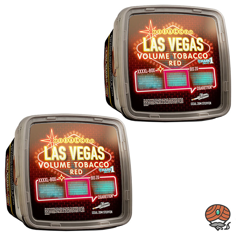 2x LAS VEGAS RED Volumentabak XXXXL-Box à 500g
