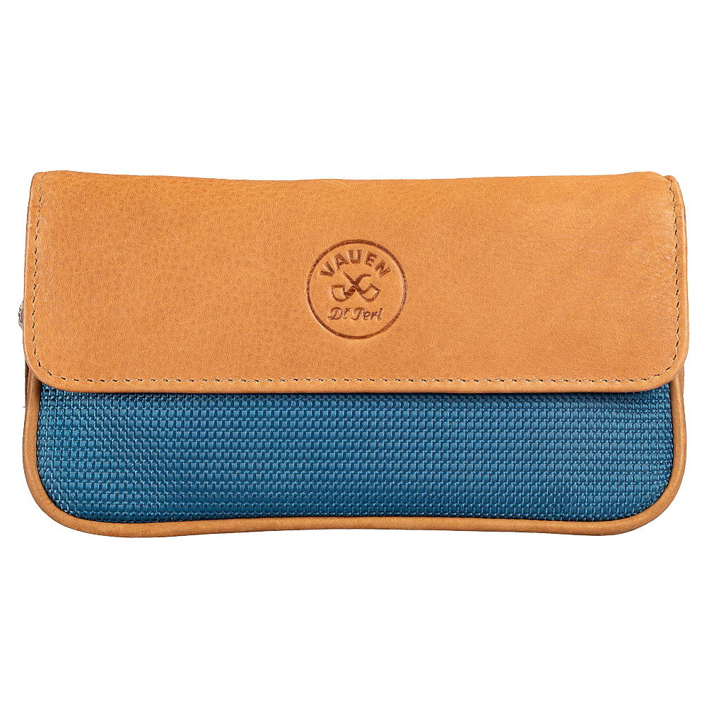 VAUEN Pfeifentasche Easy One (645), Blue (Leder mit blauem Nylon) mit Magnetverschluss
