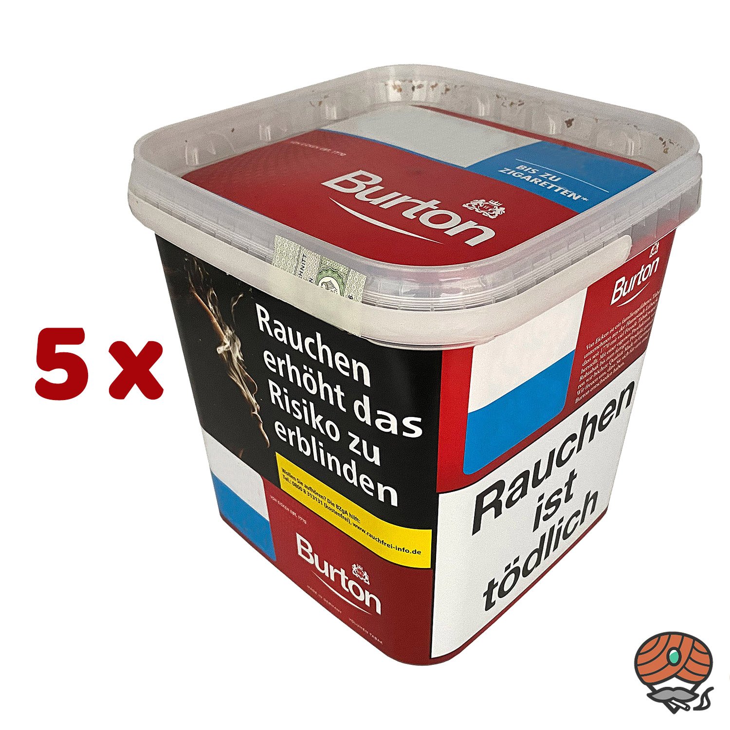 5x Burton Red Volumentabak MEGA Box à 250g