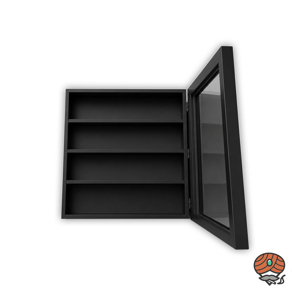 Clipper Sammlervitrine schwarz für 72 Clipper Feuerzeuge