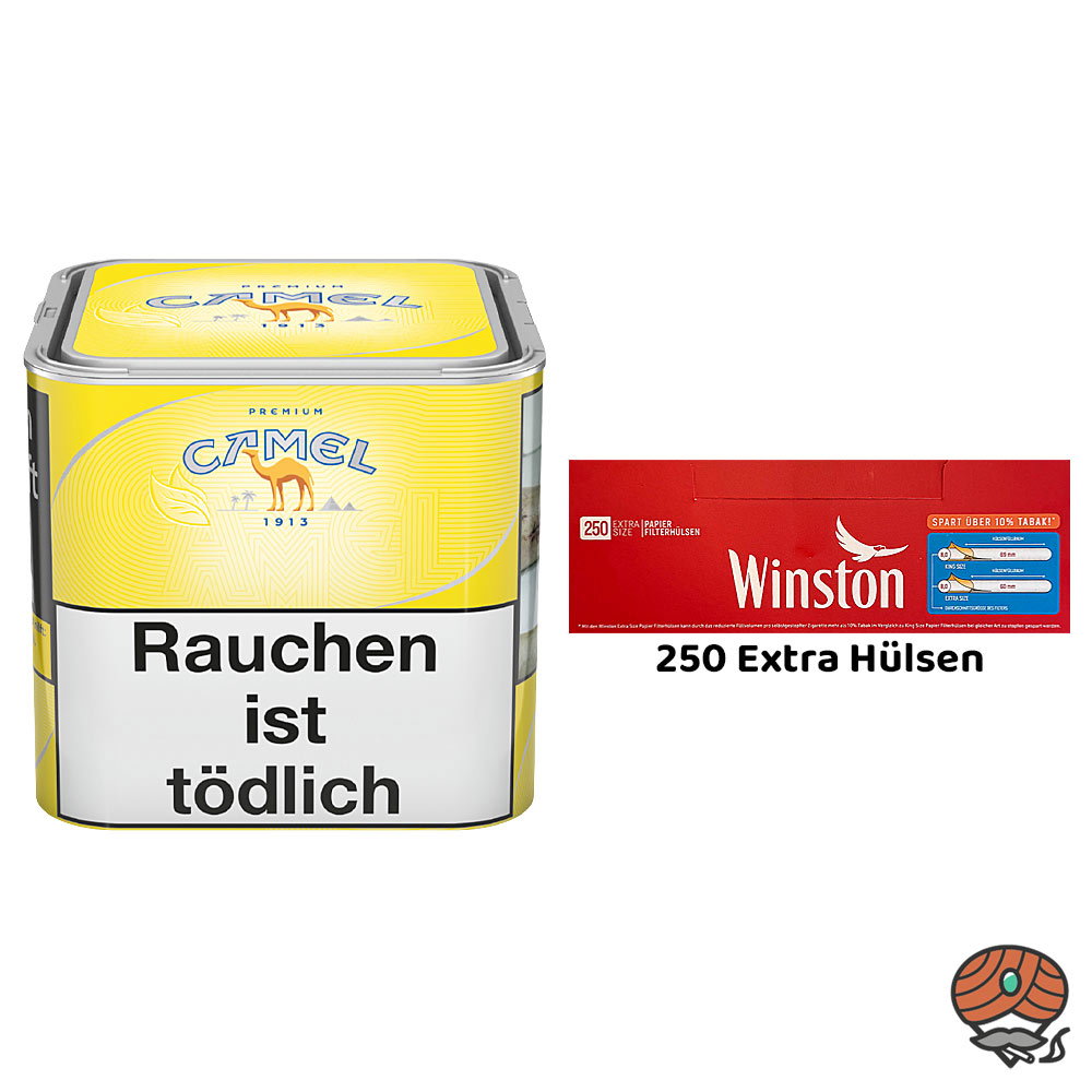 Camel Yellow Feinschnitttabak Dose à 58g + 250 Winston Extra Hülsen 