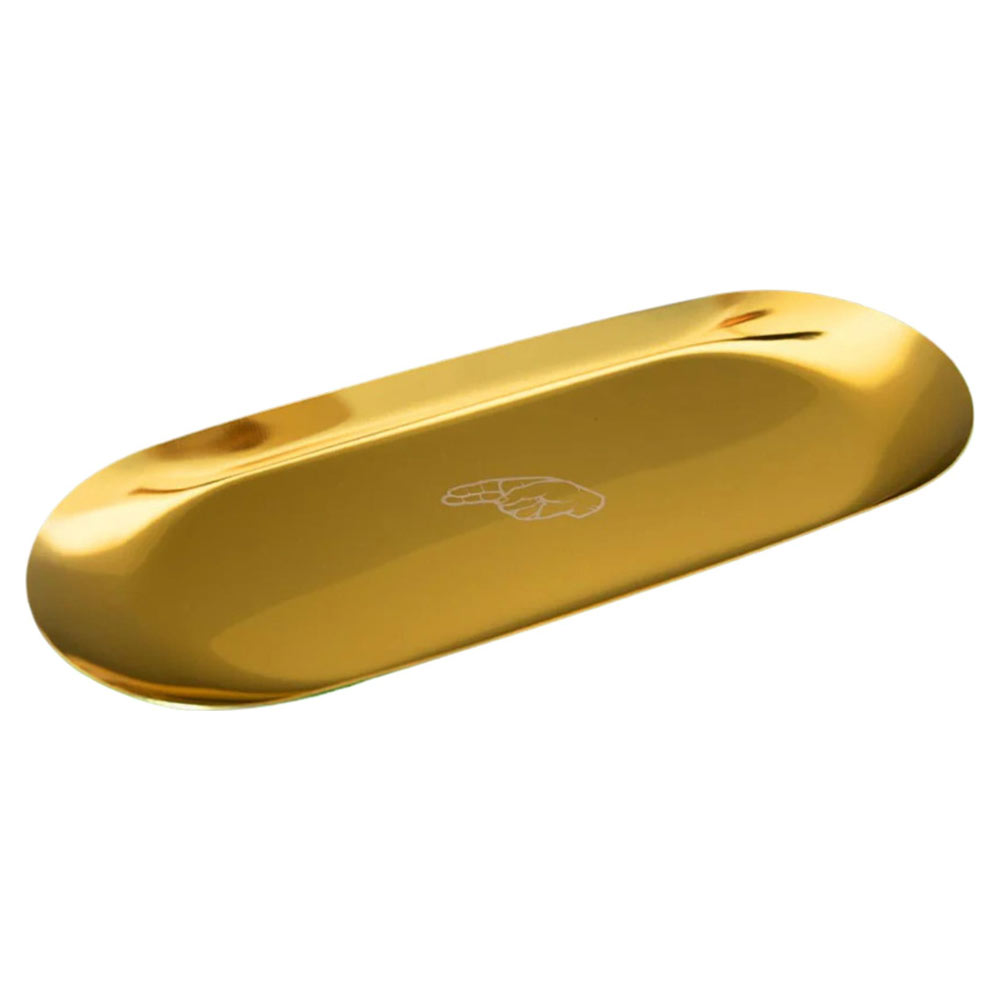 Hybrid - Edelstahlstopftablett / Drehtablett / Rolling Tray - GOLD