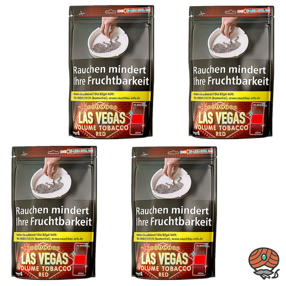 4x LAS VEGAS RED Volumentabak XXL-Beutel à 250g